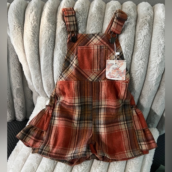New with Tags Liv and Stella Size 5T Pumpkin Spice Overalls